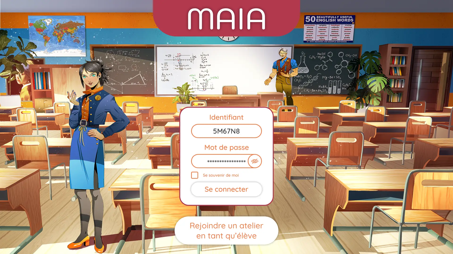 MAIA Atelier page de connexion