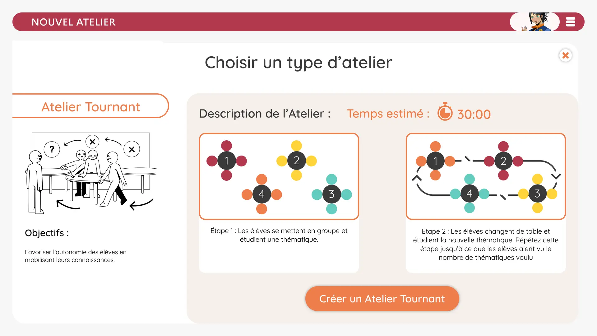 MAIA Atelier Choix du type d'atelier