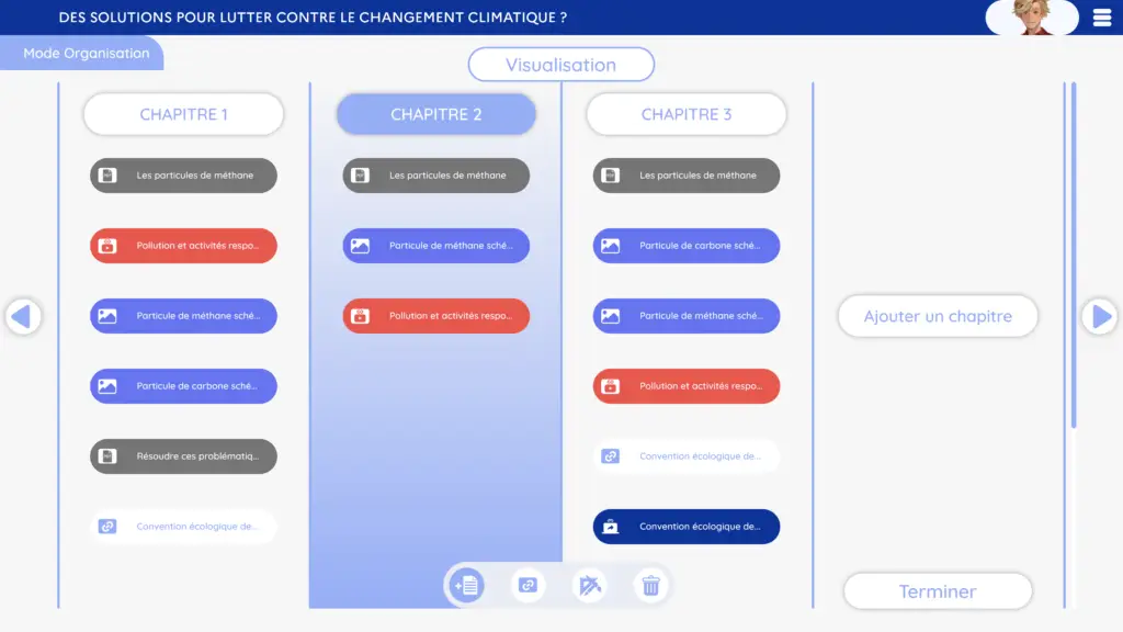 Maia Présentation affichage des chapitres