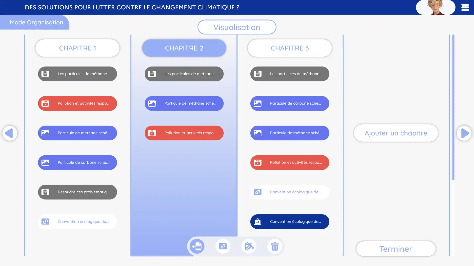 Maia Présentation affichage des chapitres